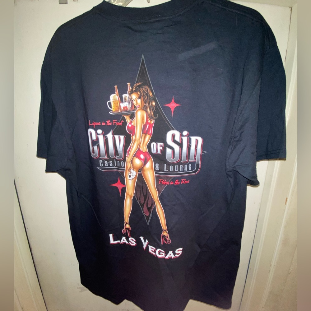 Vintage Las Vegas City of Sin Casino Graphic Tshirt Size L
